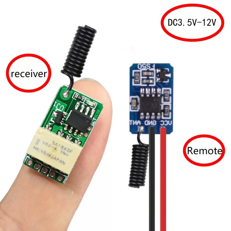 Mini RF Wireless Control Switches 3-12V 433 Smart Remote Switches Remote PCB Power Saving Board